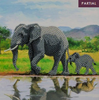 CRAFT BUDDY CCK-A51 CRYSTAL ART ELEPHANTS CARD KIT
