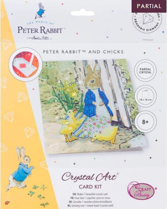 CRAFT BUDDY PRBT04 CRYSTAL ART PETER RABBIT & CHICKS CARD KIT