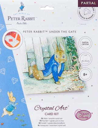 CRAFT BUDDY PRBT06 CRYSTAL ART PETER RABBIT UNDER THE GATE CARD KIT
