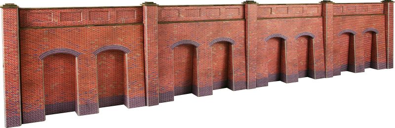 METCALFE PO244 00/H0 SCALE RETAINING WALL IN RED BRICK