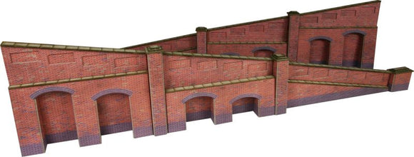 METCALFE PO248 00/H0 SCALE TAPERED RETAINING WALL IN RED BRICK