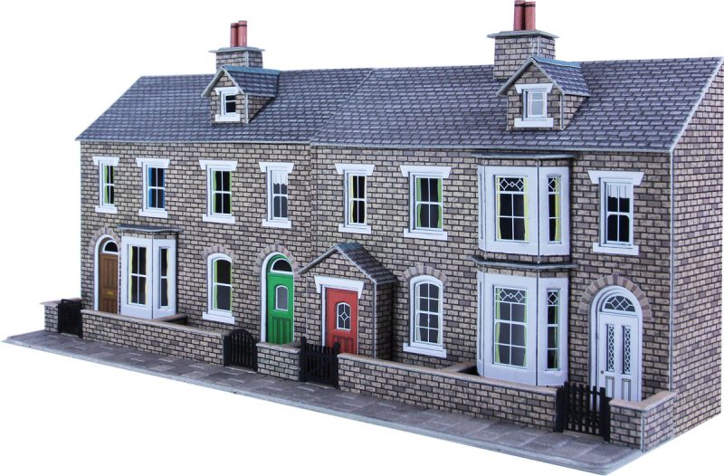 METCALFE PO275 00/H0 SCALE LOW RELIEF STONE TERRACED HOUSE FRONTS