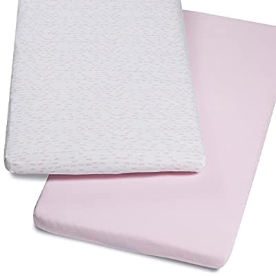 Snuz crib twin pack fitted sheets Wave Rose