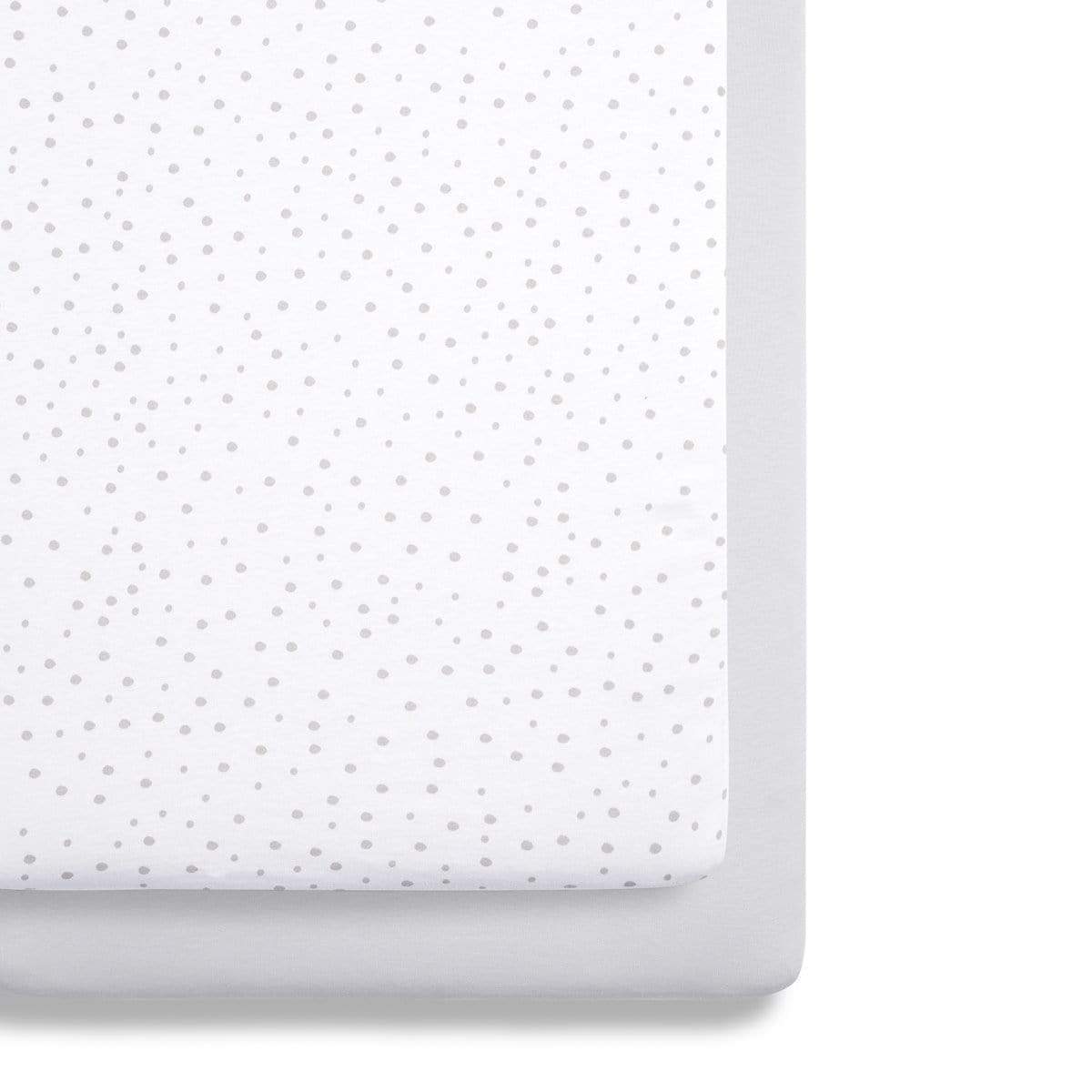 Snuz crib twin pack fitted sheets Grey Spot