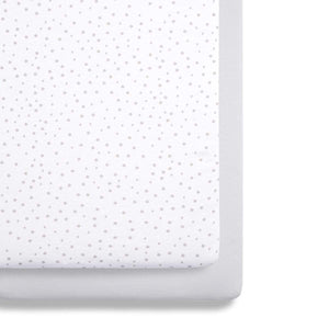 Snuz crib twin pack fitted sheets Grey Spot