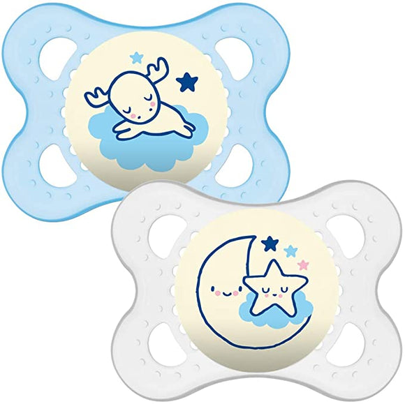 MAM Original Night Soother 2 pack 0m+ BLUE