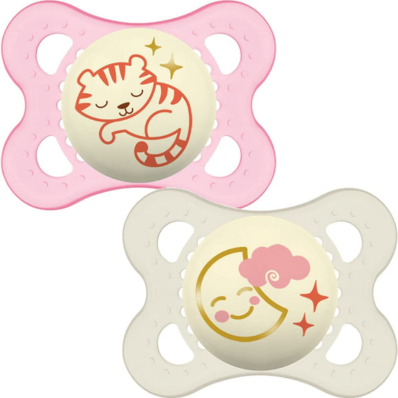 MAM Original Night Soother 2 pack 12m+ PINK