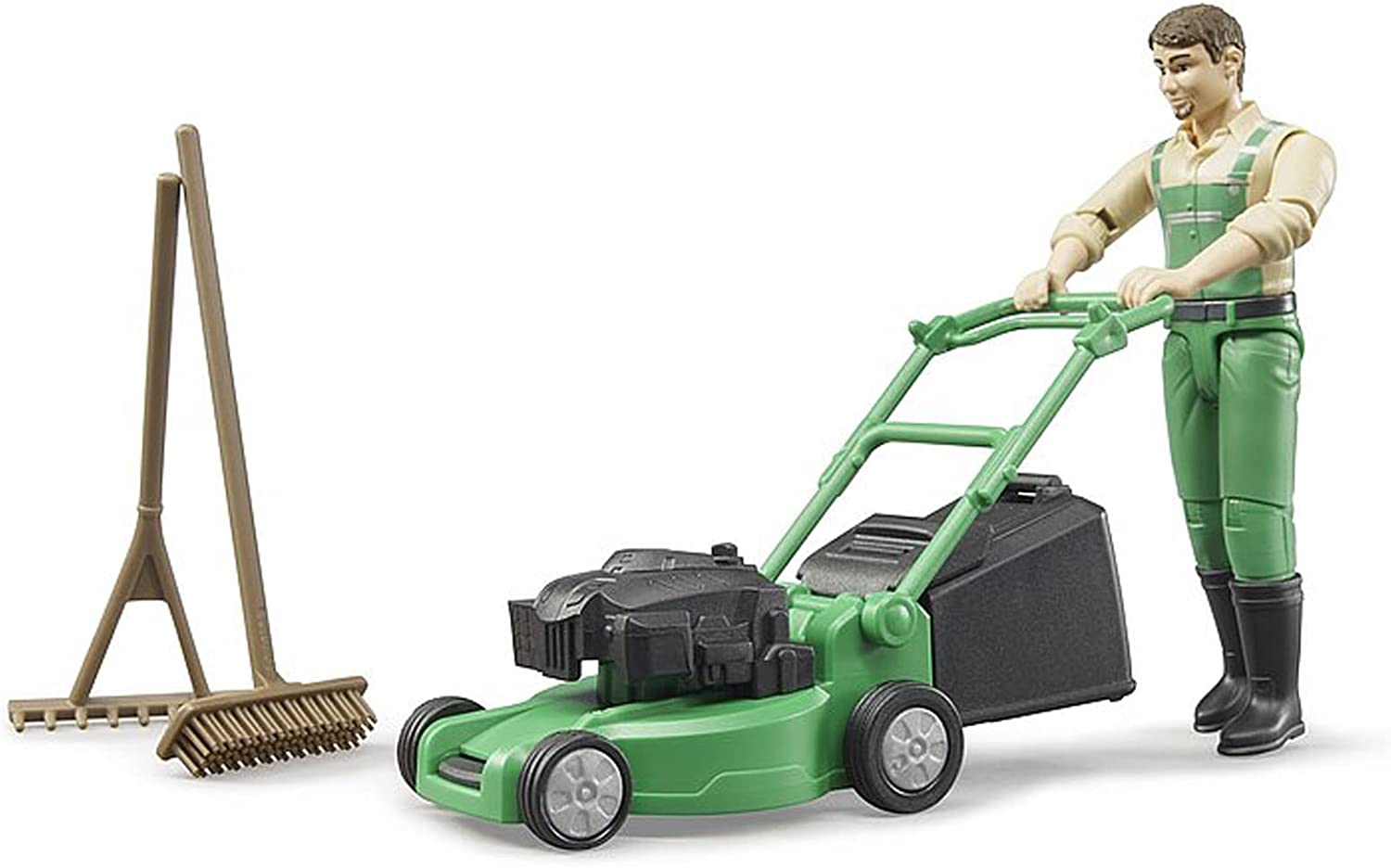 BRUDER 62103 GARDENER WITH MOWER AND EQUIPMENT