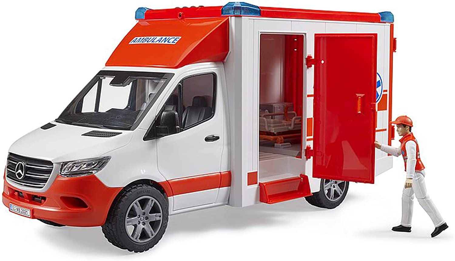 BRUDER 2676 MERCEDES BENZ SPRINTER AMBULANCE WITH DRIVER LIGHT AND SOUND