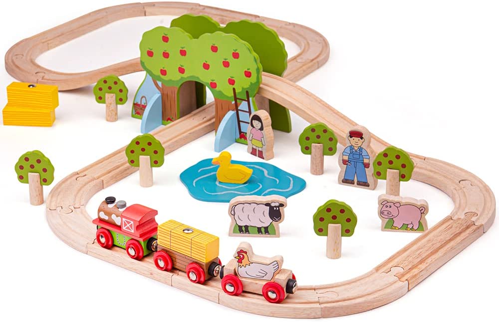 BIGJIGS BJT036 FARM TRAIN SET