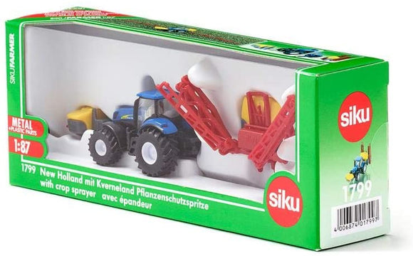SIKU 1799 NEW HOLLAND TRACTOR WITH KVERNLAND SPRAYER 1:87TH SCALE
