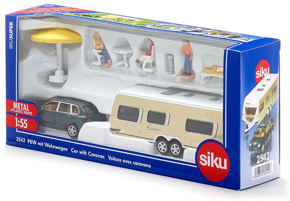 SIKU 2542 CAR AND CARAVAN 1:55TH SCALE