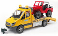 BRUDER 2535 Mercedes Sprinter Flatbed With Jeep