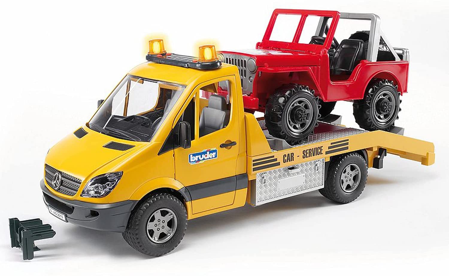 BRUDER 2535 Mercedes Sprinter Flatbed With Jeep