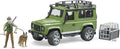 BRUDER 2587 LANDROVER DEFENDER WITH FORESTER AND DOG