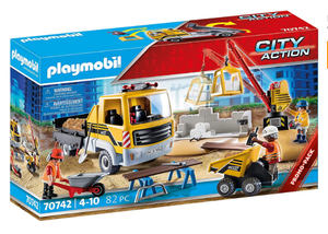 PLAYMOBIL 70742 CITY ACTION CONSTRUCTION SITE WITH DUMP TRUCK