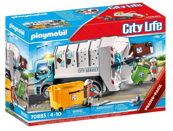 PLAYMOBIL 70885 CITY LIFE RECYCLING TRUCK WITH FLASHING LIGHTS