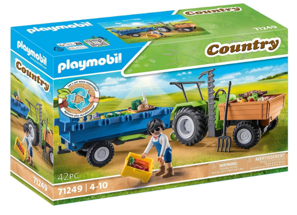 PLAYMOBIL 71249 COUNTRY HARVEST TRACTOR WITH TRAILER