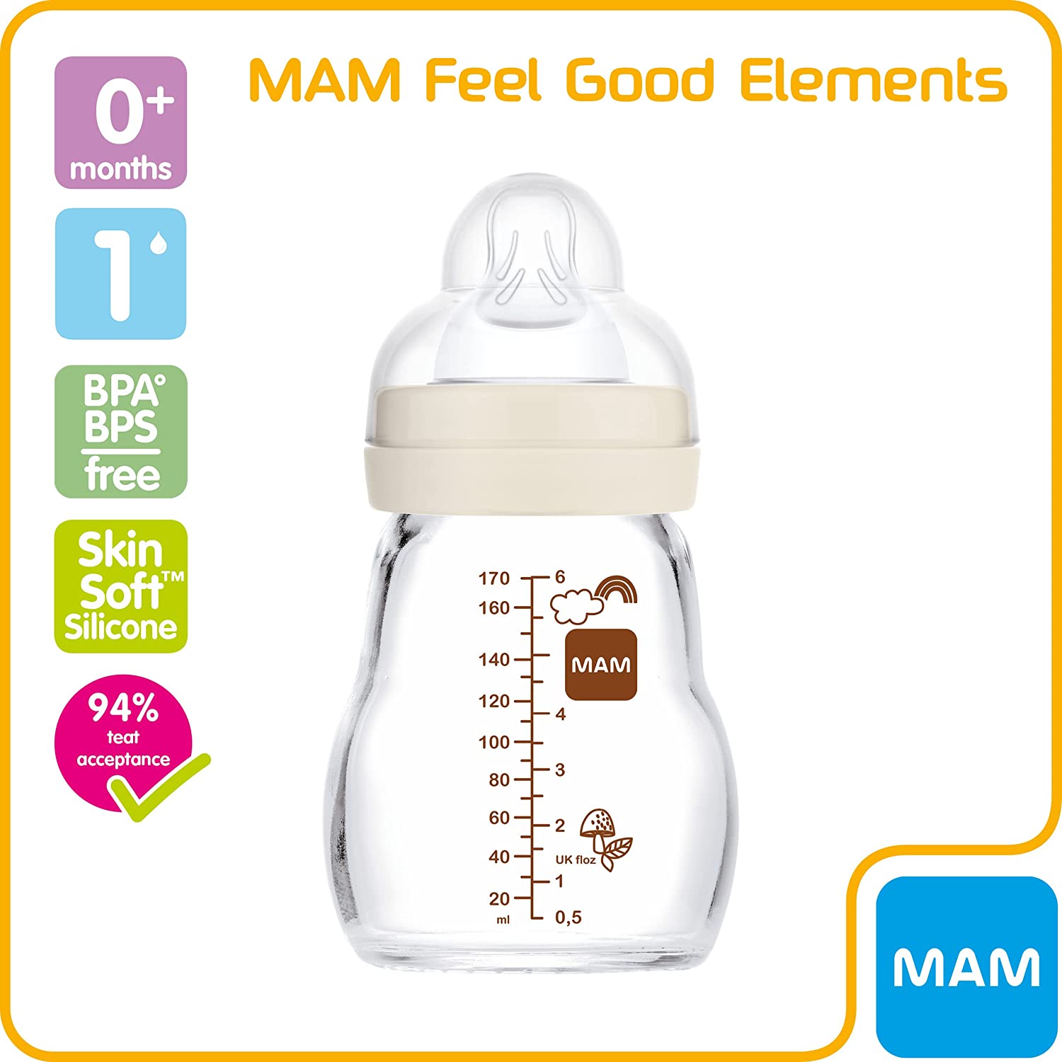 MAM Feel Good GlassBottle 0m+