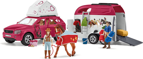 SCHLEICH 42535 HORSE CLUB HORSE ADVENTURES WITH CAR AND TRAILER