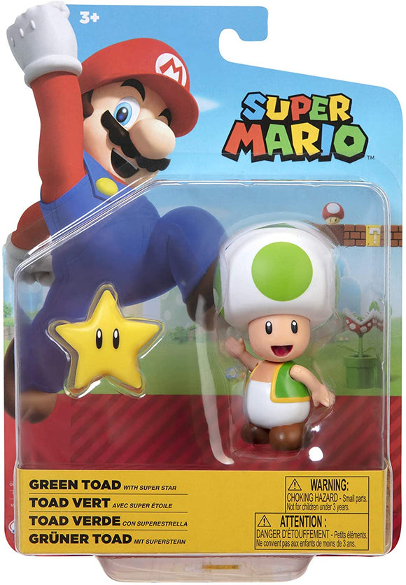 SUPER MARIO 40679 GREEN TOAD WITH SUPER STAR ARTICULATED FIGURE