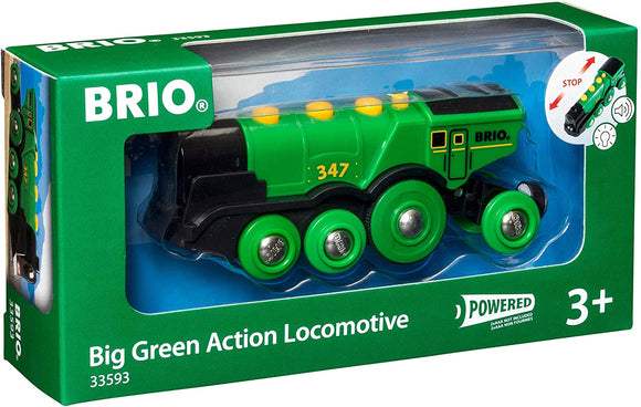 BRIO RAIL 33593 BIG GREEN ACTION LOCOMOTIVE