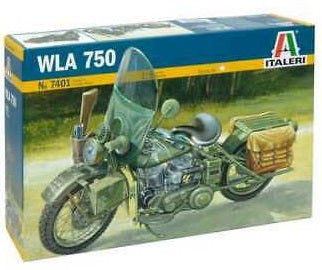 ITALERI 7401 WLA 750 AMERICAN WW2 MOTORCYCLE PLASTIC MODEL KIT 1/9TH SCALE