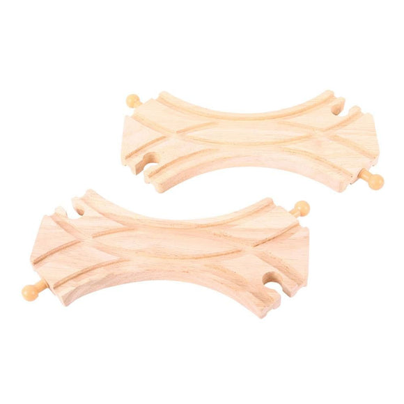 BIGJIGS RAIL BJT174 DOUBLE CURVED TURNOUTS WOODEN RAILWAY TRACK