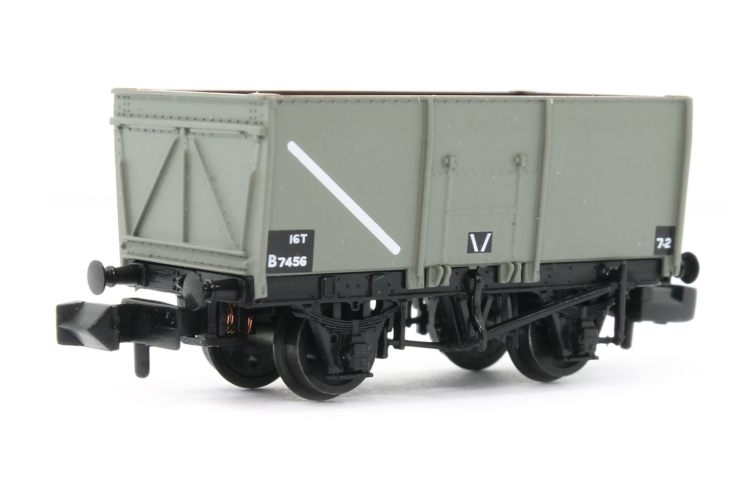 GRAHAM FARISH 377-450C 16T SLOPE SIDED MINERAL WAGON BR GREY