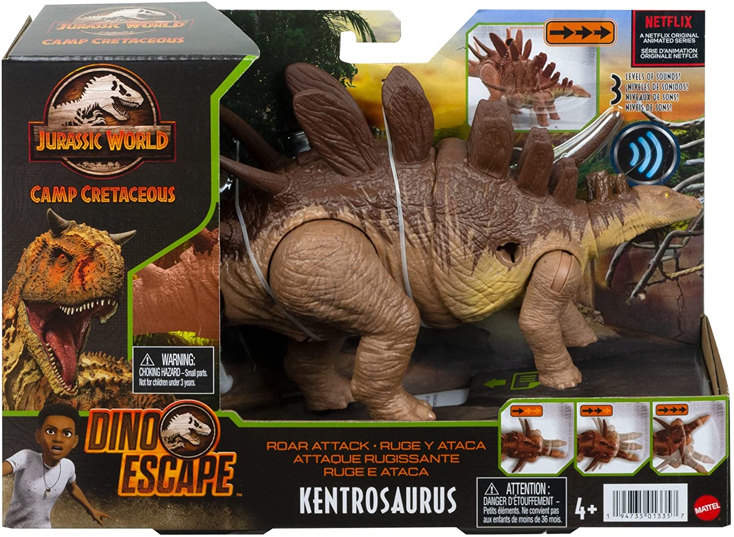 JURASSIC WORLD HCL93 CAMP CRETACEOUS ROAR ATTACK KENTROSAURUS