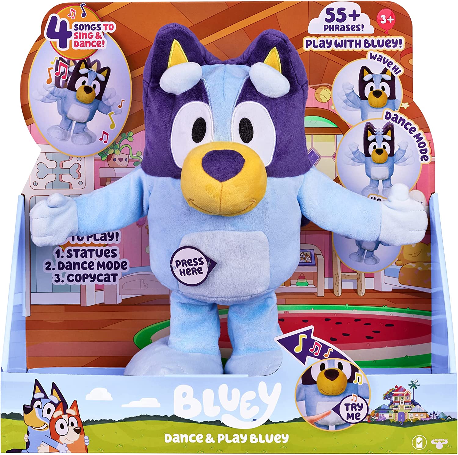 BLUEY 17355 DANCE AND PLAY ANIMATED PLUSH BLUEY