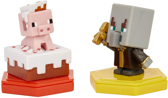 MINECRAFT GMD16 PIGGING OUT PIG AND UNDYING EVOKER BOOST MINI FIGURES