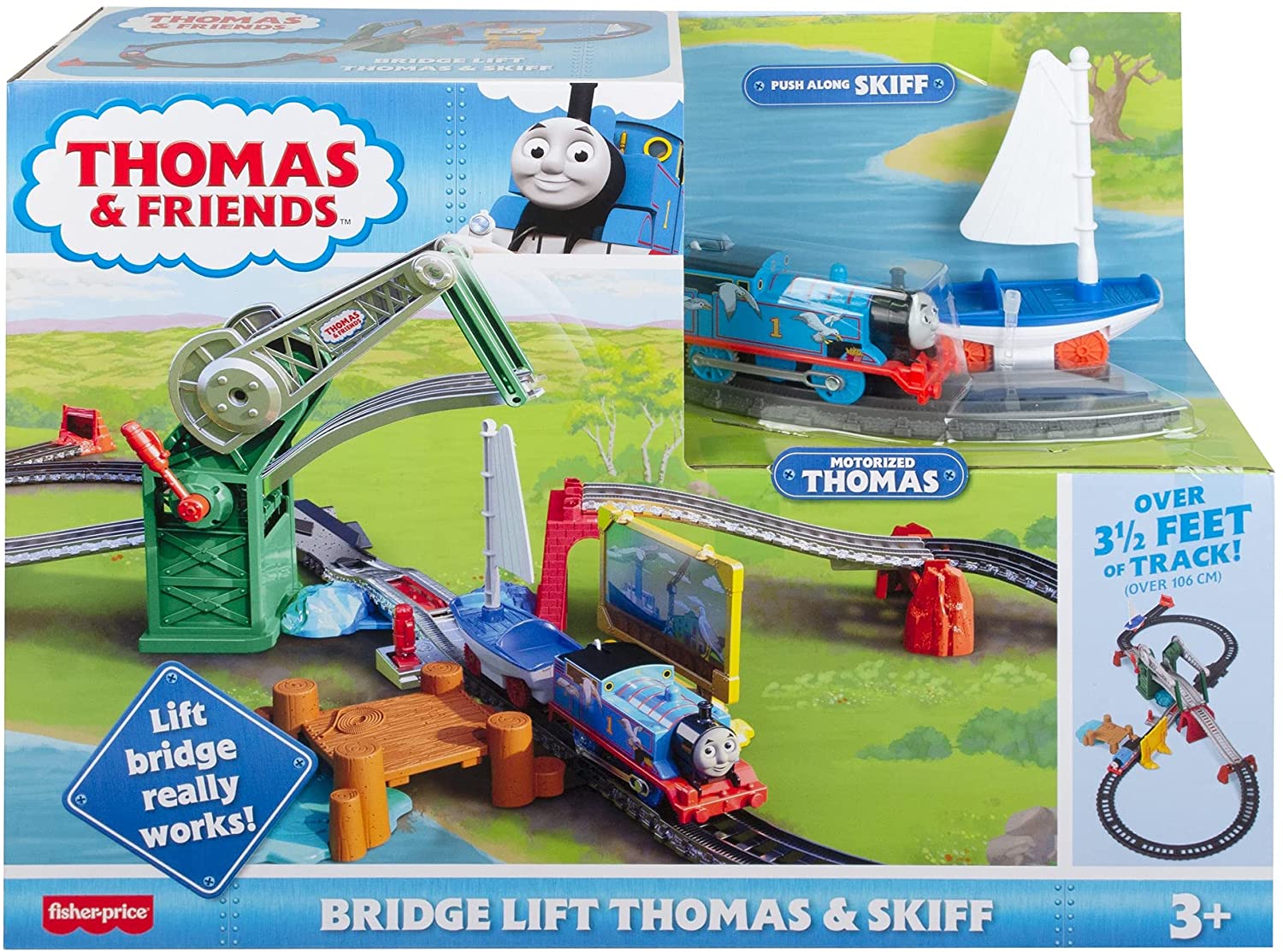 THOMAS AND FRIENDS GWX09 BRIDGE LIFT MOTORIZED THOMAS AND PUSH ALONG SKIFF