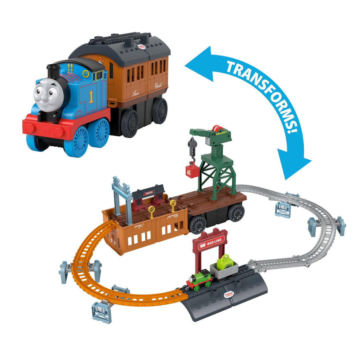 THOMAS AND FRIENDS GXH08 2 IN 1 TRANSFORMING THOMAS PLAYSET ...