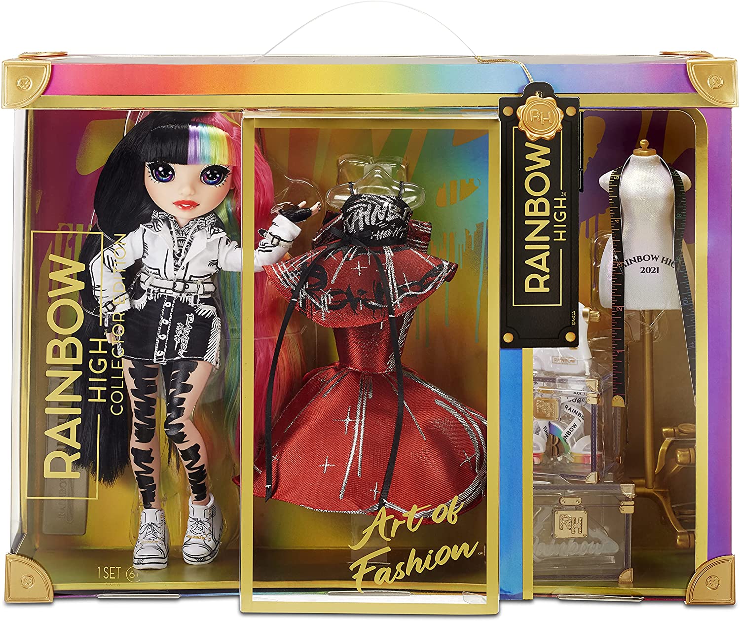 ** SALE ** MGA 576761EUC RAINBOW HIGH COLLECTOR FASHION DOLL JETT DAWSON (ACETATE BROKEN ON DISPLAY BOW CONTENTS UNNAFECTED)