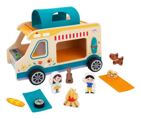 TOOKY TOY TH427 WOODEN CAMPING RV