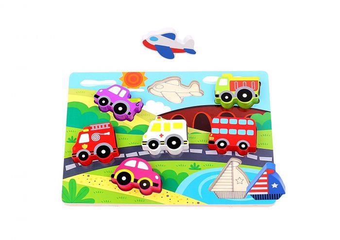 TOOKY TKC393 WOODEN CHUNKY PUZZLE - TRANSPORTATION