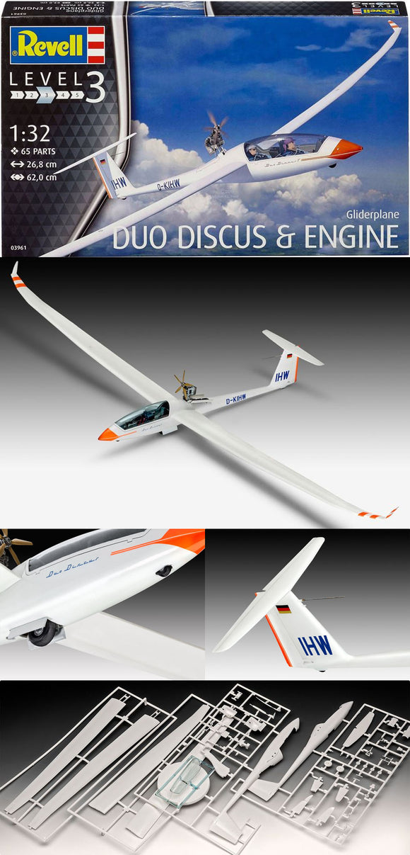 Revell  03961 1/32 Glider Duo Discus & Engine Plastic Kit
