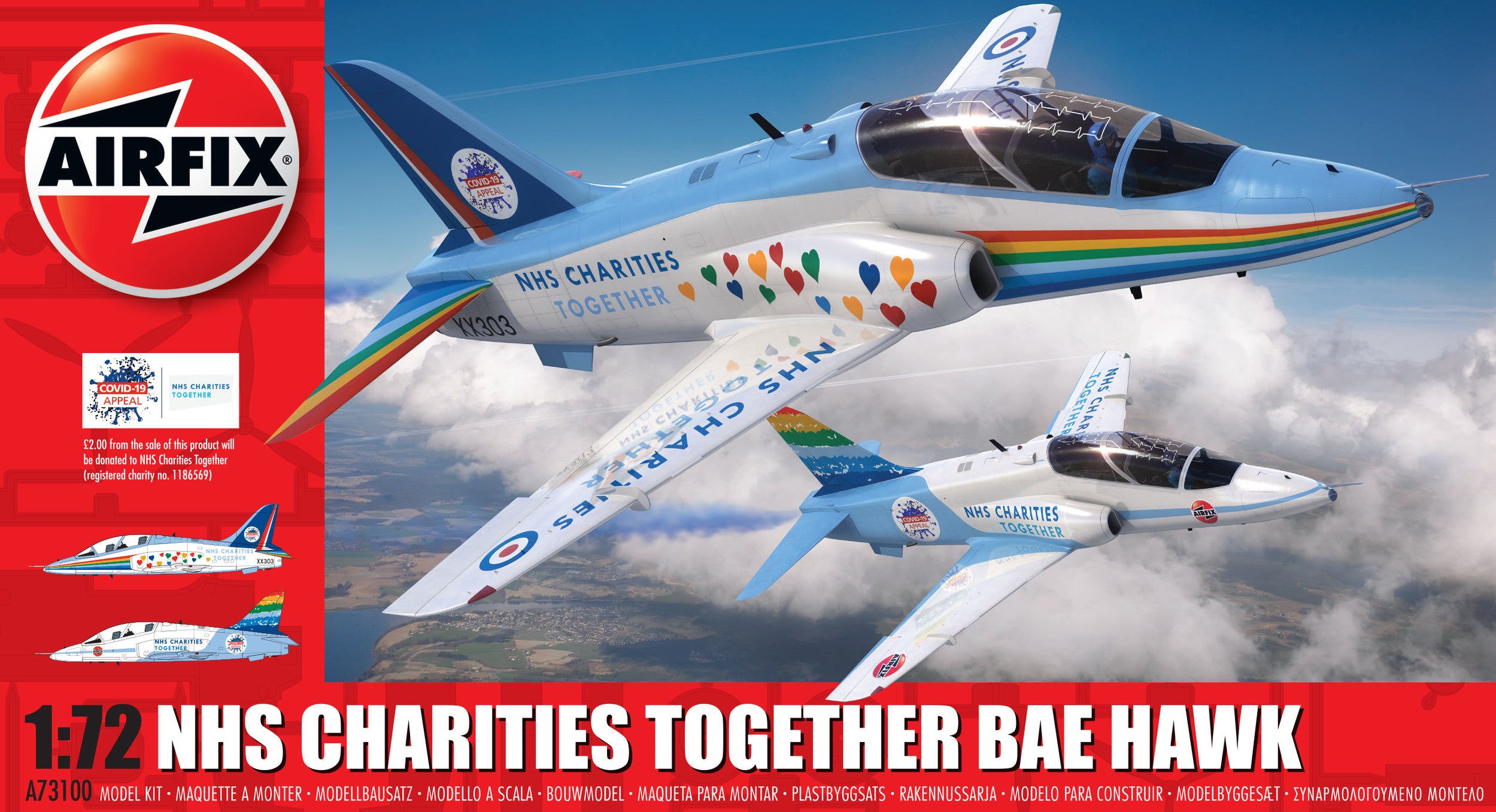 AIRFIX A73100 NHS CHARITIES TOGETHER BAE HAWK  1:72 Scale