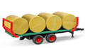 BRUDER 2220 BALE TRANSPORT TRAILER WITH 8 ROUND BALES