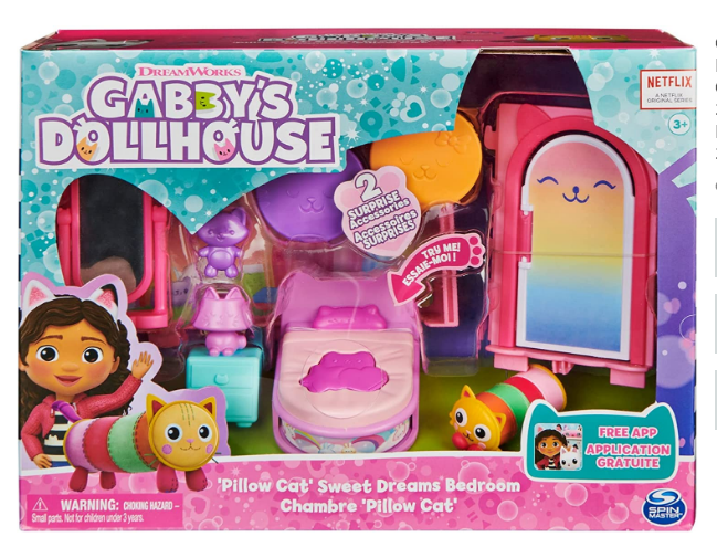 GABBYS DOLLHOUSE 6062037 'PILLOW CAT' SWEET DREAMS BEDROOM