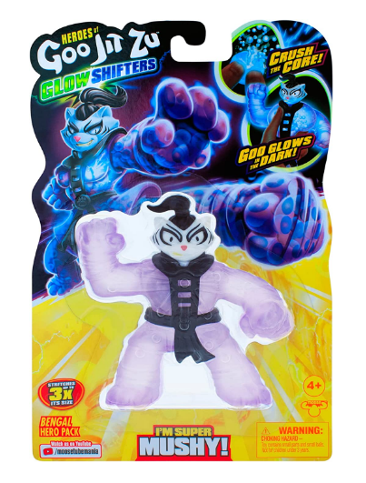 HEROES OF GOO JIT ZU 42504 GLOW SHIFTERS BENGAL MUSHY HERO PACK