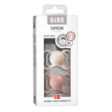Bibs Supreme Twin Pack Size 1 Ivory/Blush Pacifier Soother Dummy Dummies