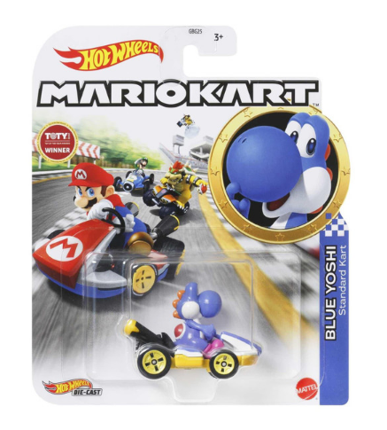 HOT WHEELS MARIOKART GRN23 BLUE YOSHI STANDARD KART