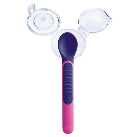 MAM Heat Sensitive Spoons & cover 6m+Pink