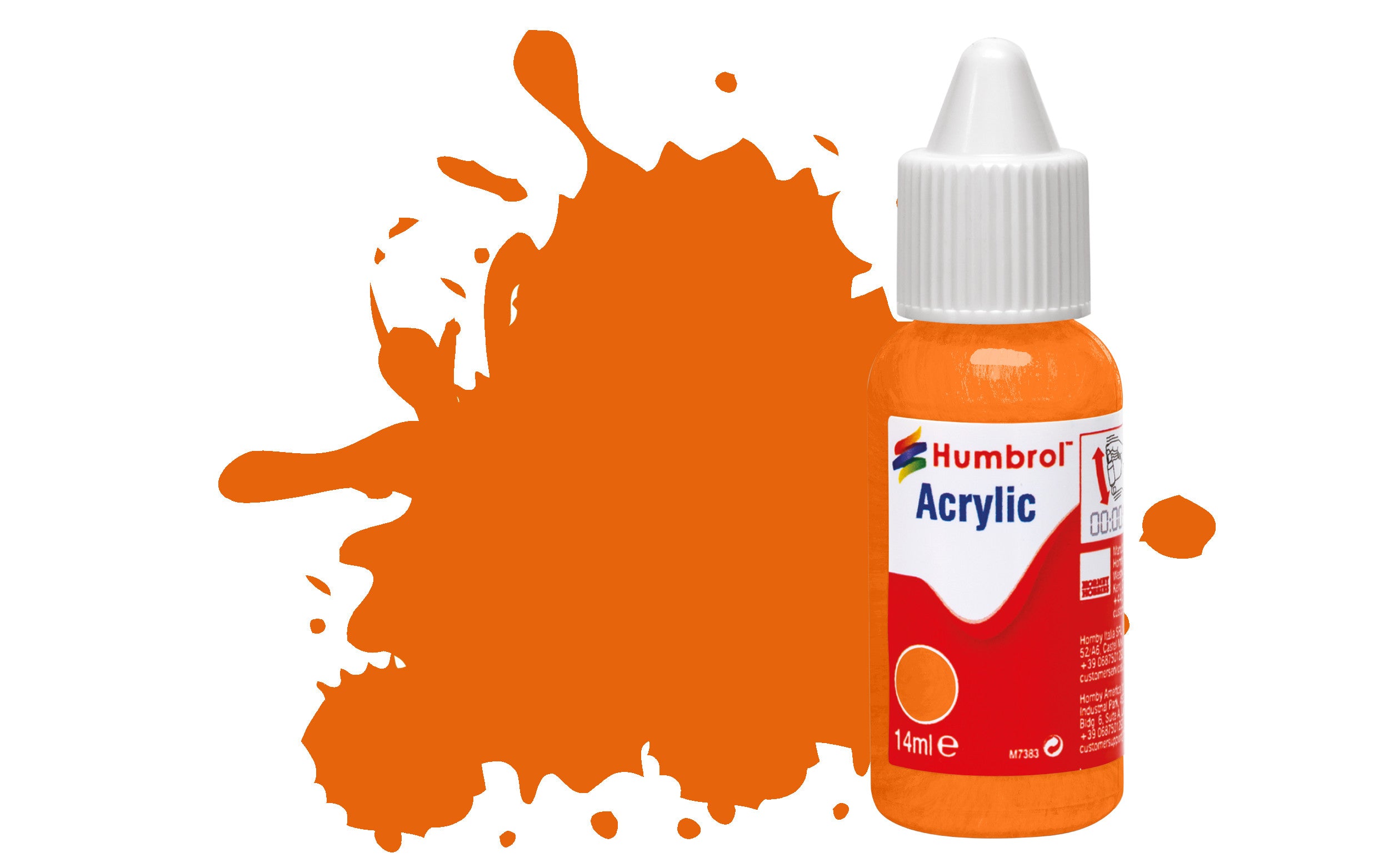 HUMBROL  ACRYLIC DROPPER BOTTLE DB0018 ORANGE GLOSS