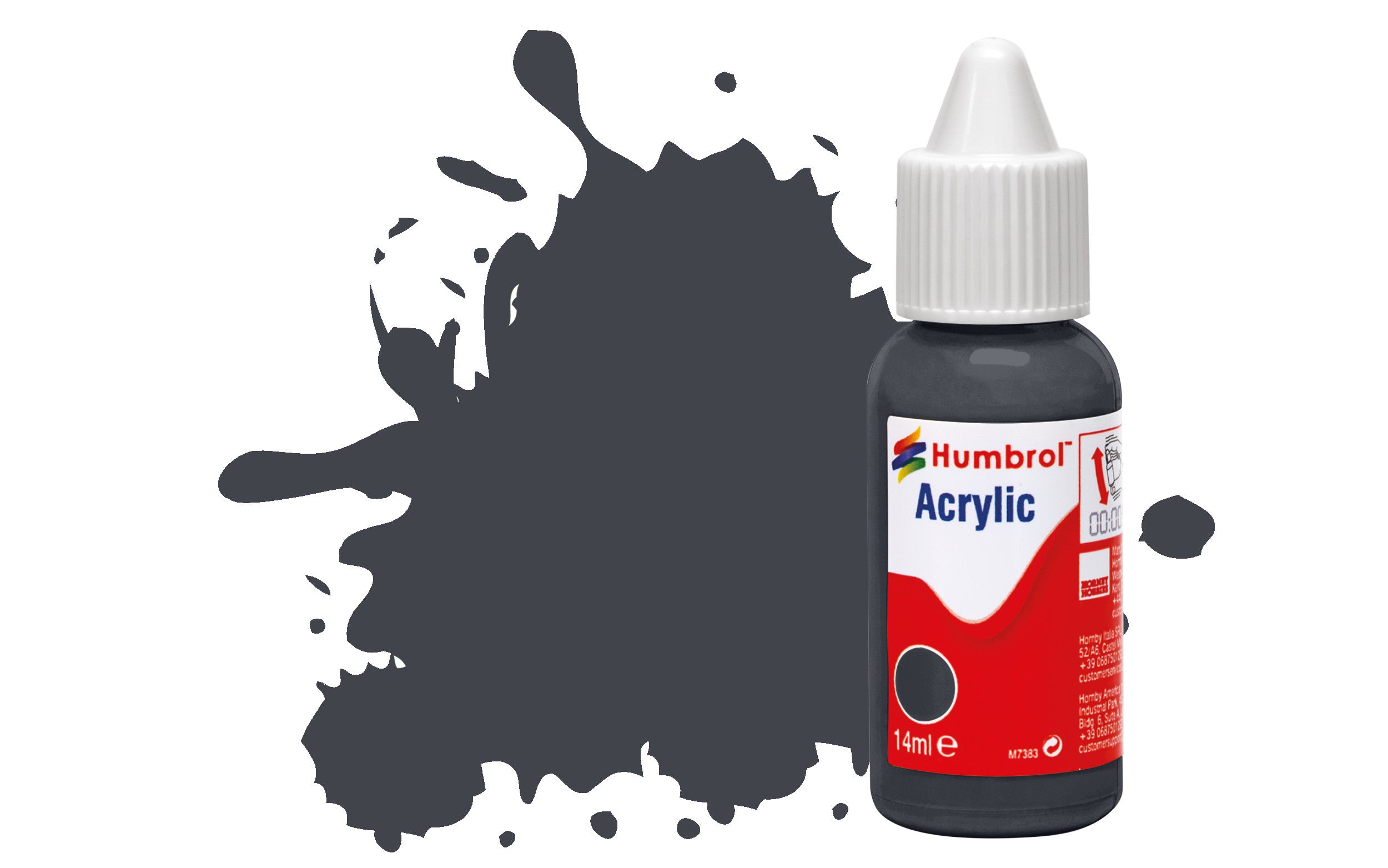 HUMBROL  ACRYLIC DROPPER BOTTLE DB0032 DARK GREY MATT