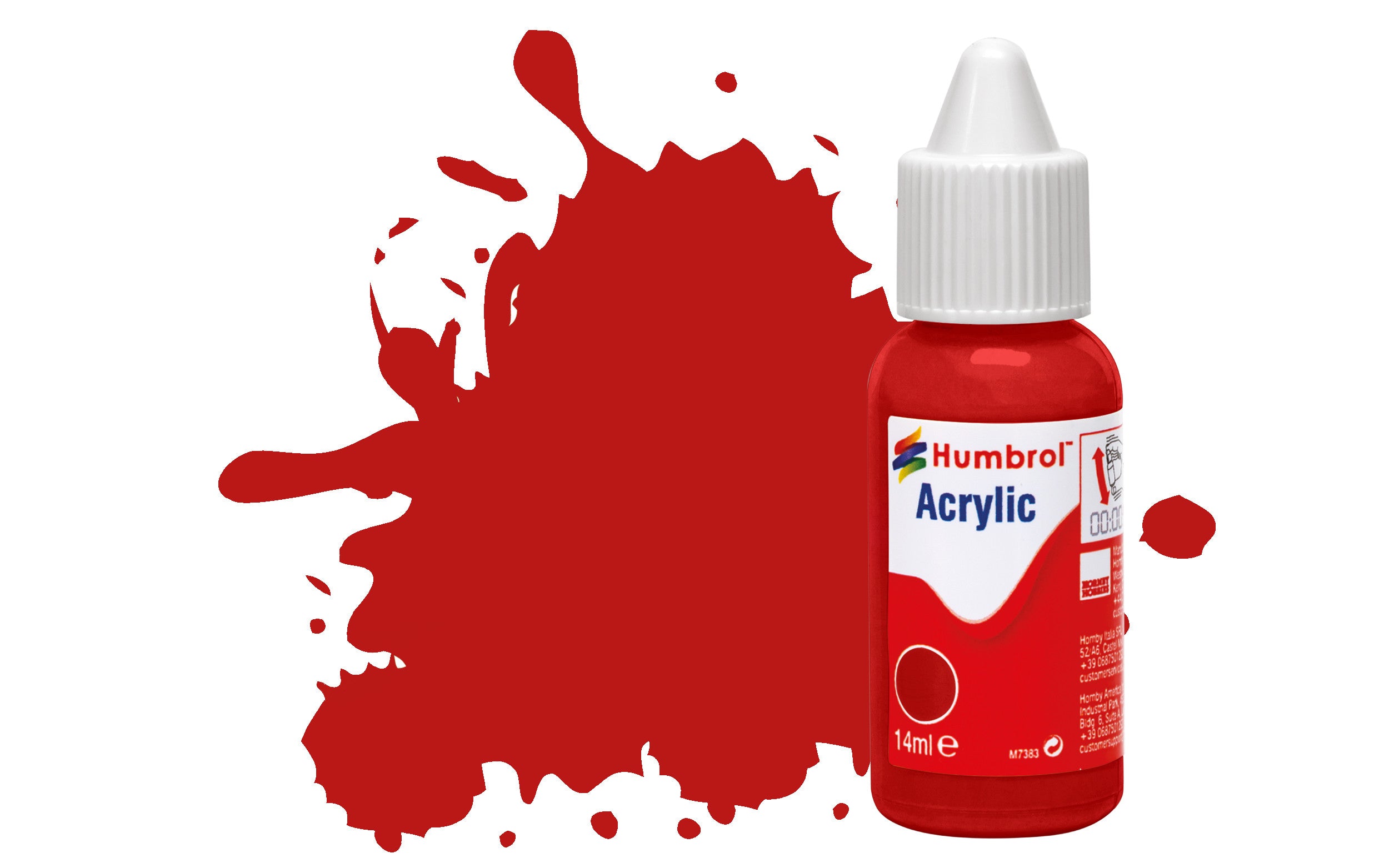 HUMBROL  ACRYLIC DROPPER BOTTLE DB0060 SCARLET MATT
