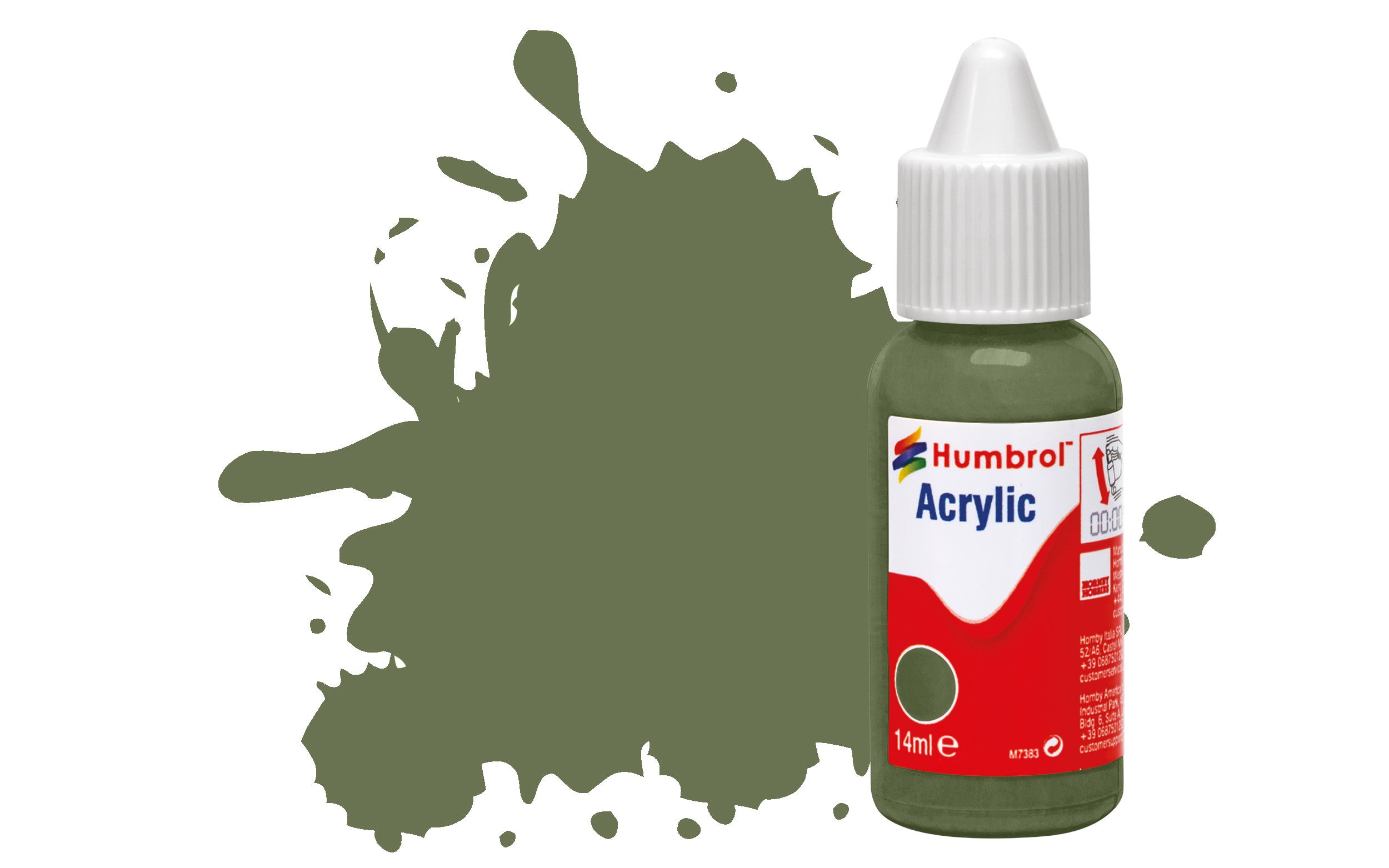 HUMBROL  ACRYLIC DROPPER BOTTLE DB0102 ARMY GREEN MATT