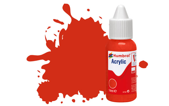 HUMBROL  ACRYLIC DROPPER BOTTLE DB0174 SIGNAL RED SATIN